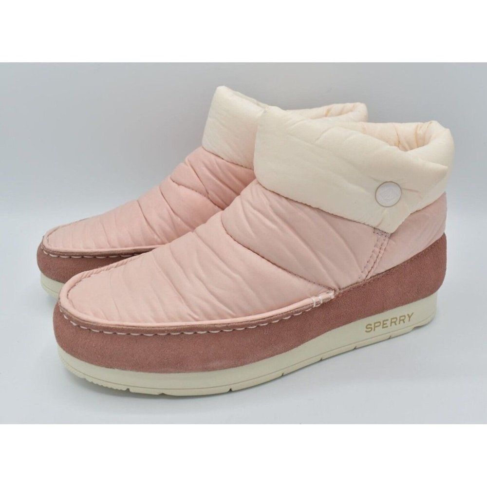 Sperry‎ Womens Size 7 Moc Sider Nylon Pink Booties Shoes